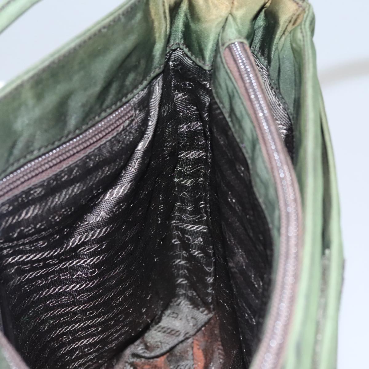 PRADA Shoulder Bag Nylon Khaki Auth 109706