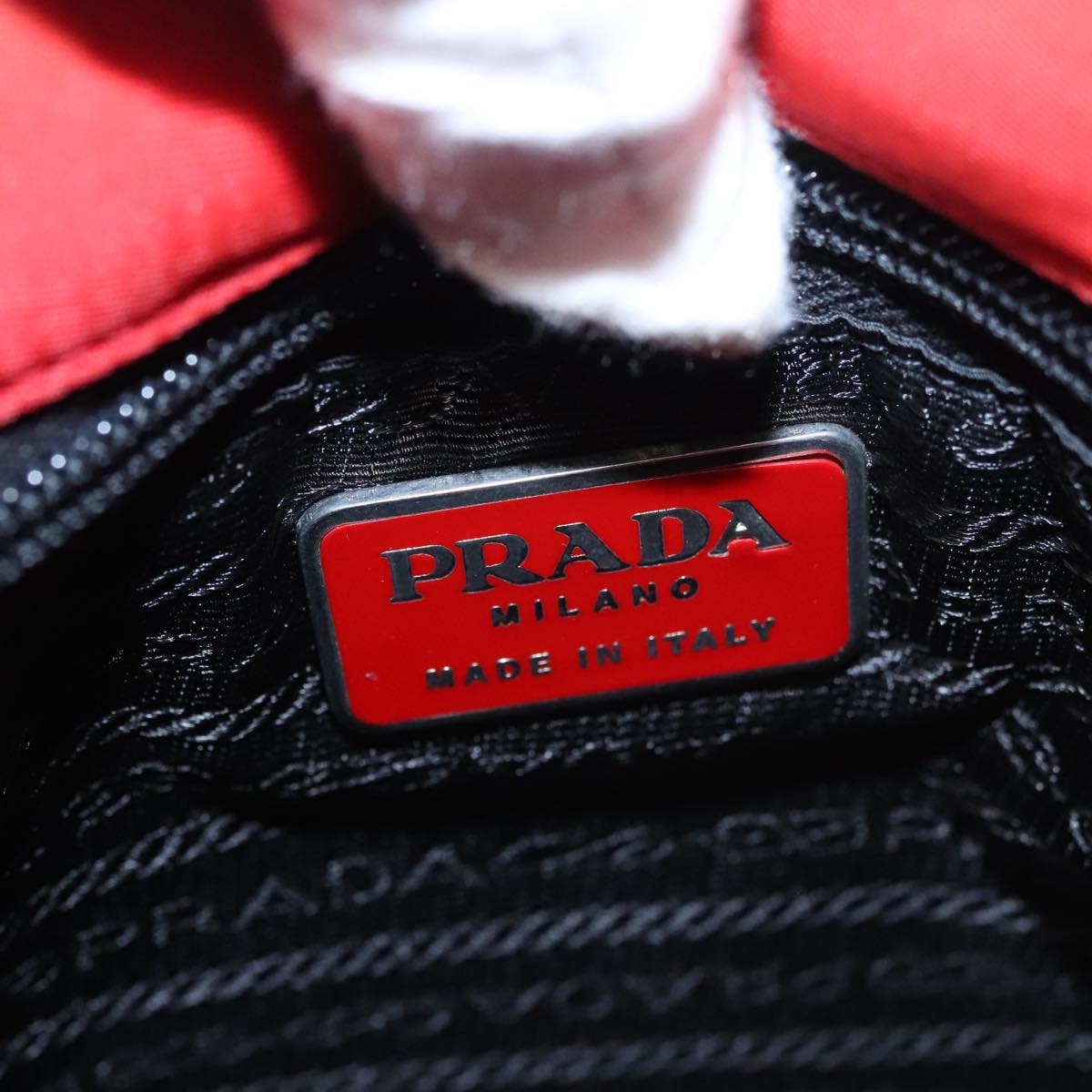 PRADA Shoulder Bag Nylon Red Auth 109708