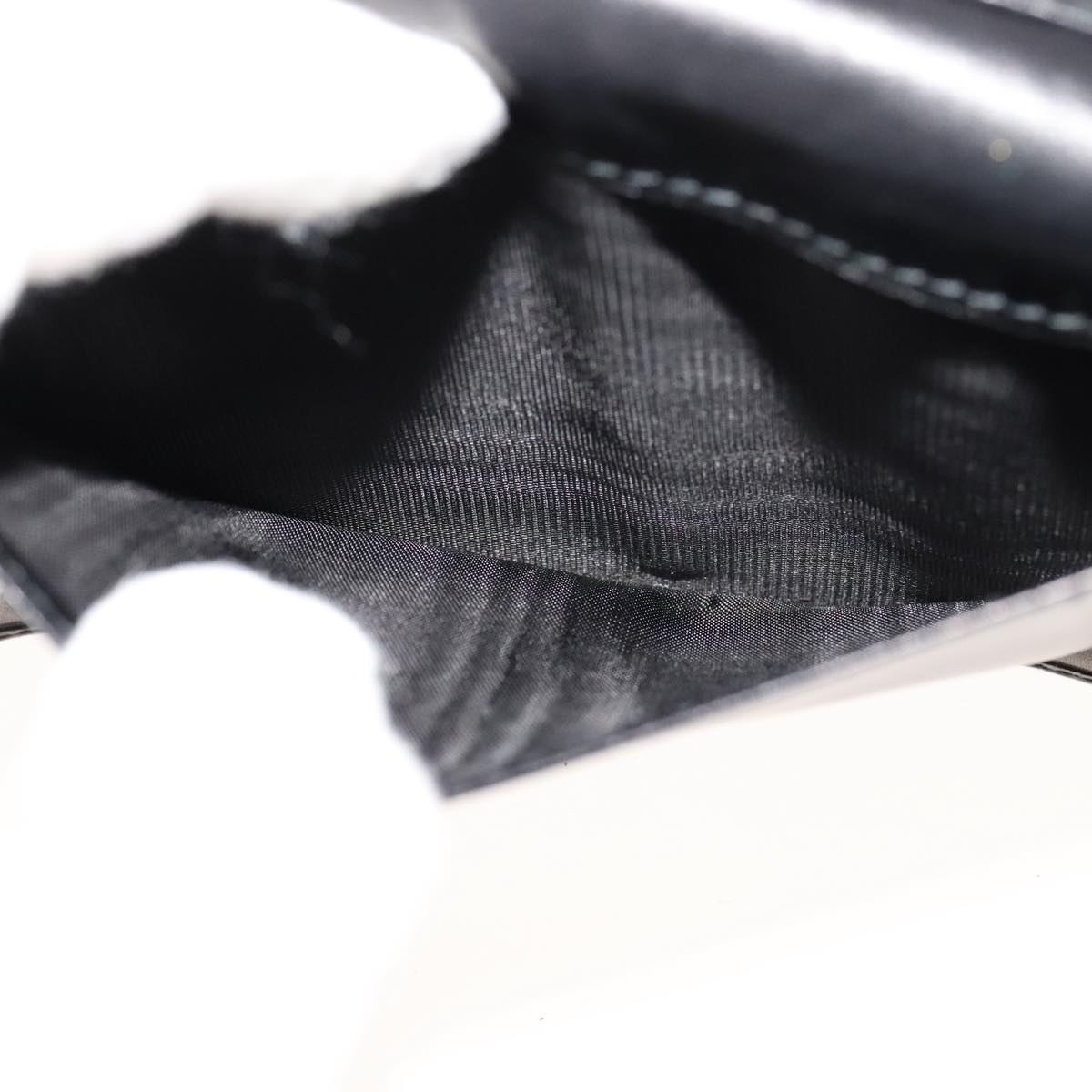 Salvatore Ferragamo Gancini Shoulder Wallet Leather Gold Black Auth 109714