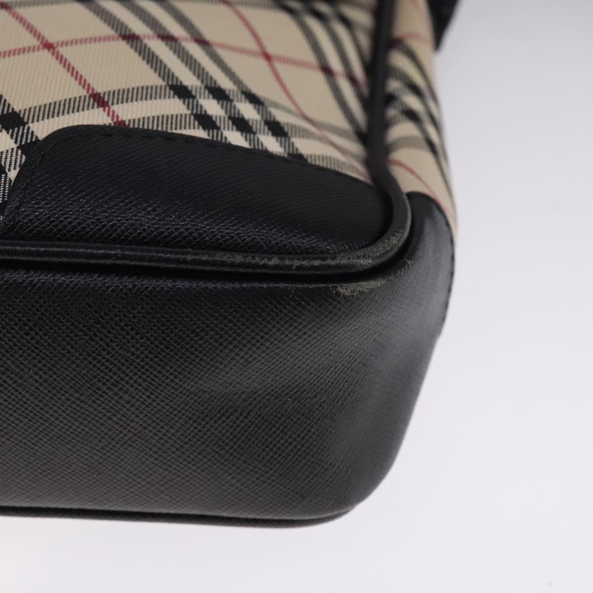 BURBERRY Nova Check Shoulder Bag Canvas Beige Auth 109723