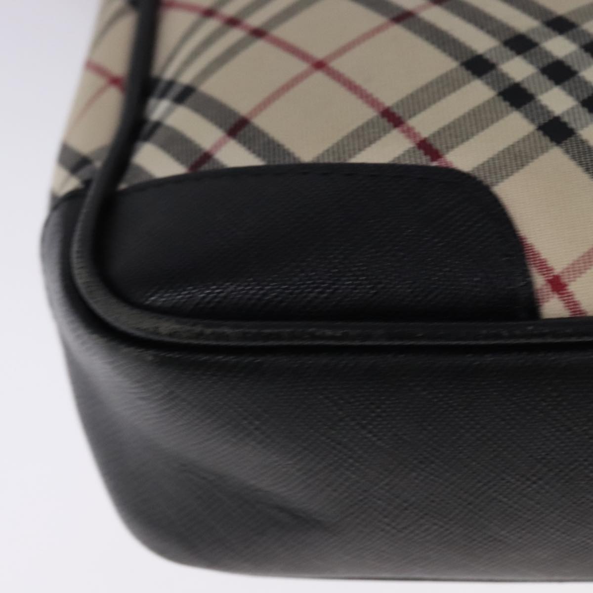 BURBERRY Nova Check Shoulder Bag Canvas Beige Auth 109723