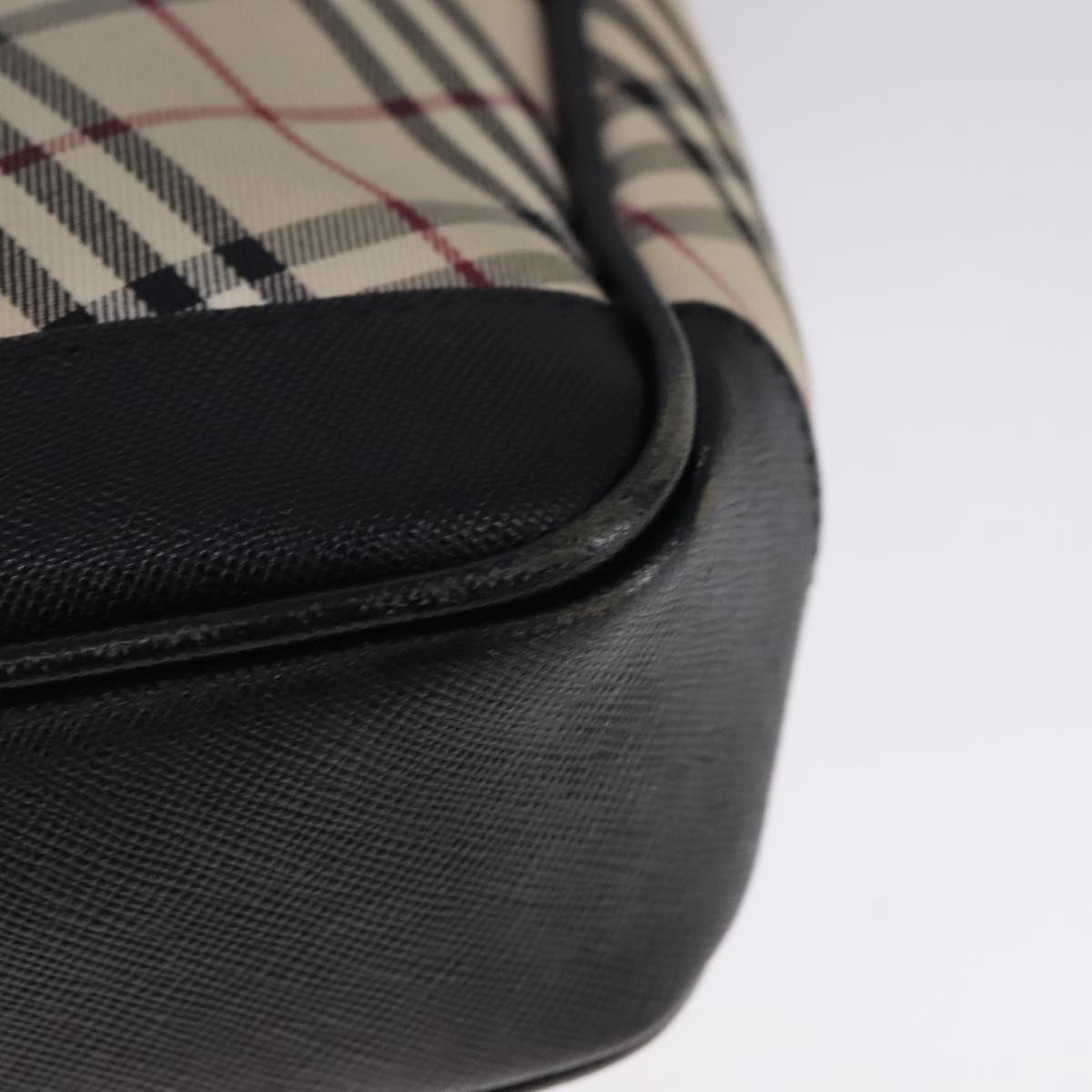 BURBERRY Nova Check Shoulder Bag Canvas Beige Auth 109723