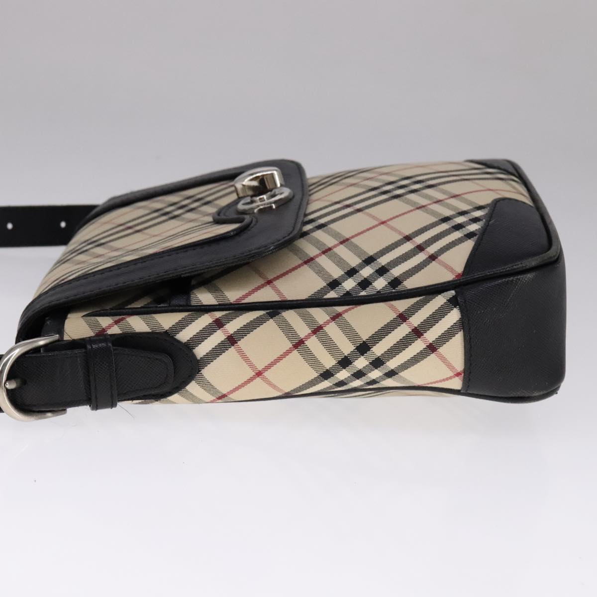 BURBERRY Nova Check Shoulder Bag Canvas Beige Auth 109723