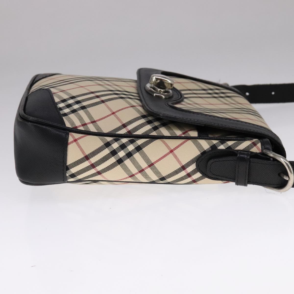 BURBERRY Nova Check Shoulder Bag Canvas Beige Auth 109723