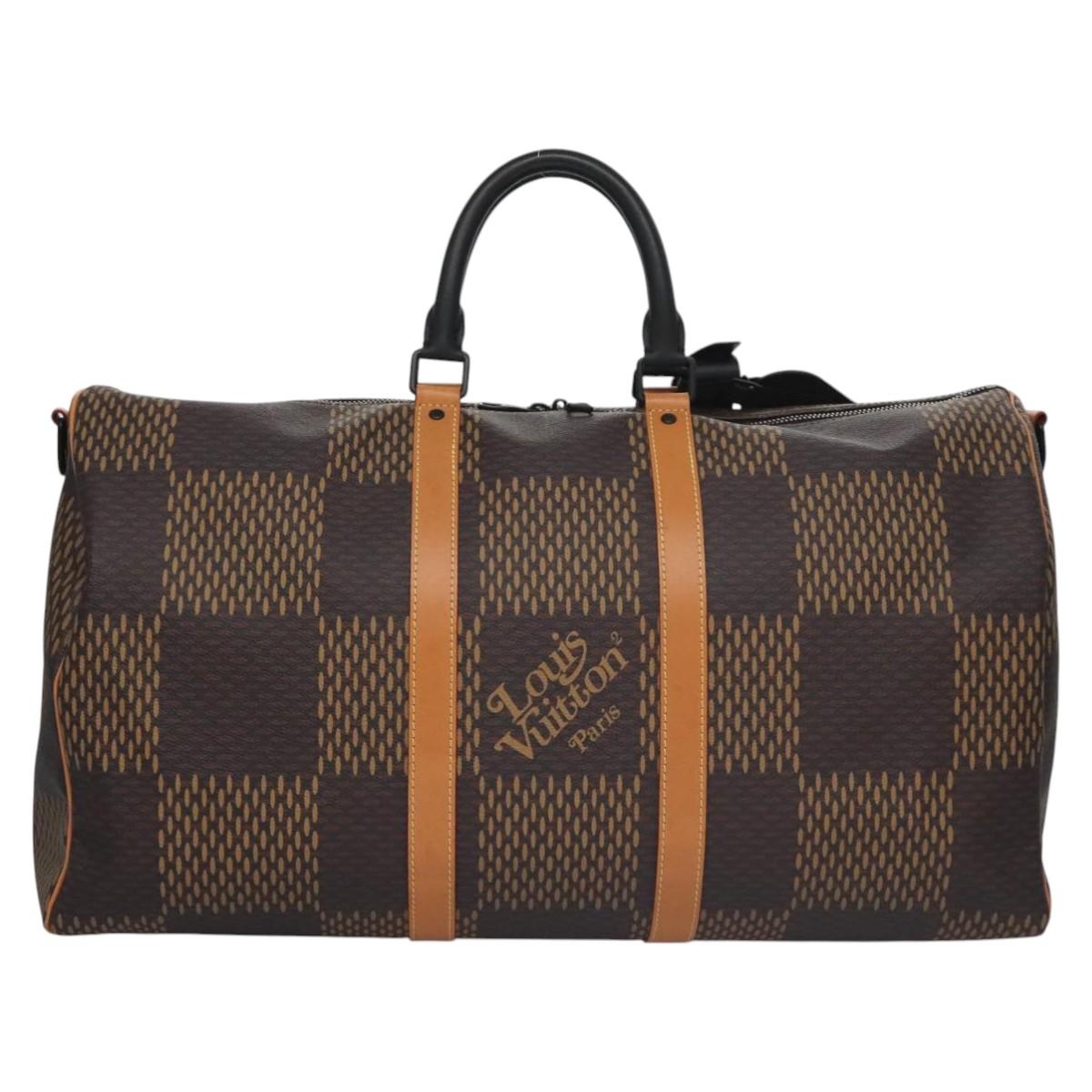 LOUIS VUITTON Damier Ebene Giant Keepall Bandouliere 50 Bag N40360 Auth 109786SM