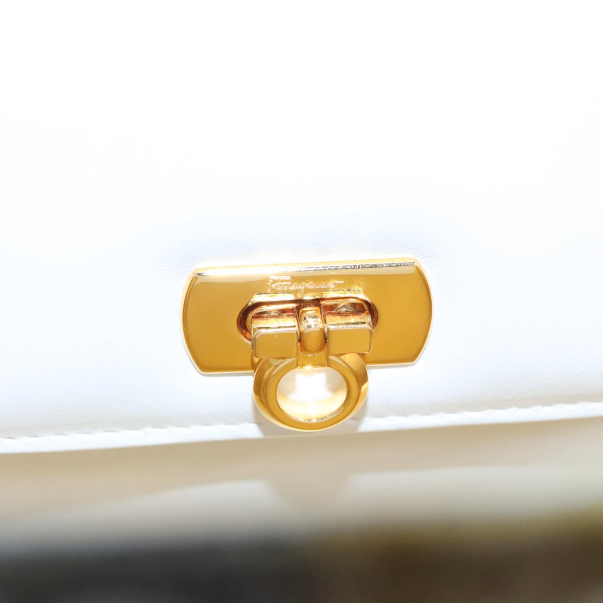 Salvatore Ferragamo Gancini Embossing Bag Leather 2way Multicolor Auth 109792V