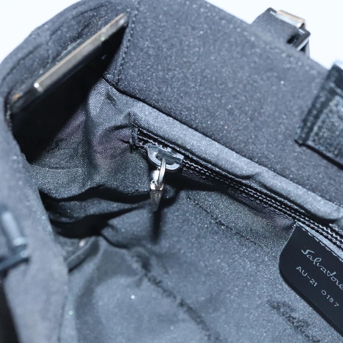 Salvatore Ferragamo Hand Bag Nylon Black Auth 109806