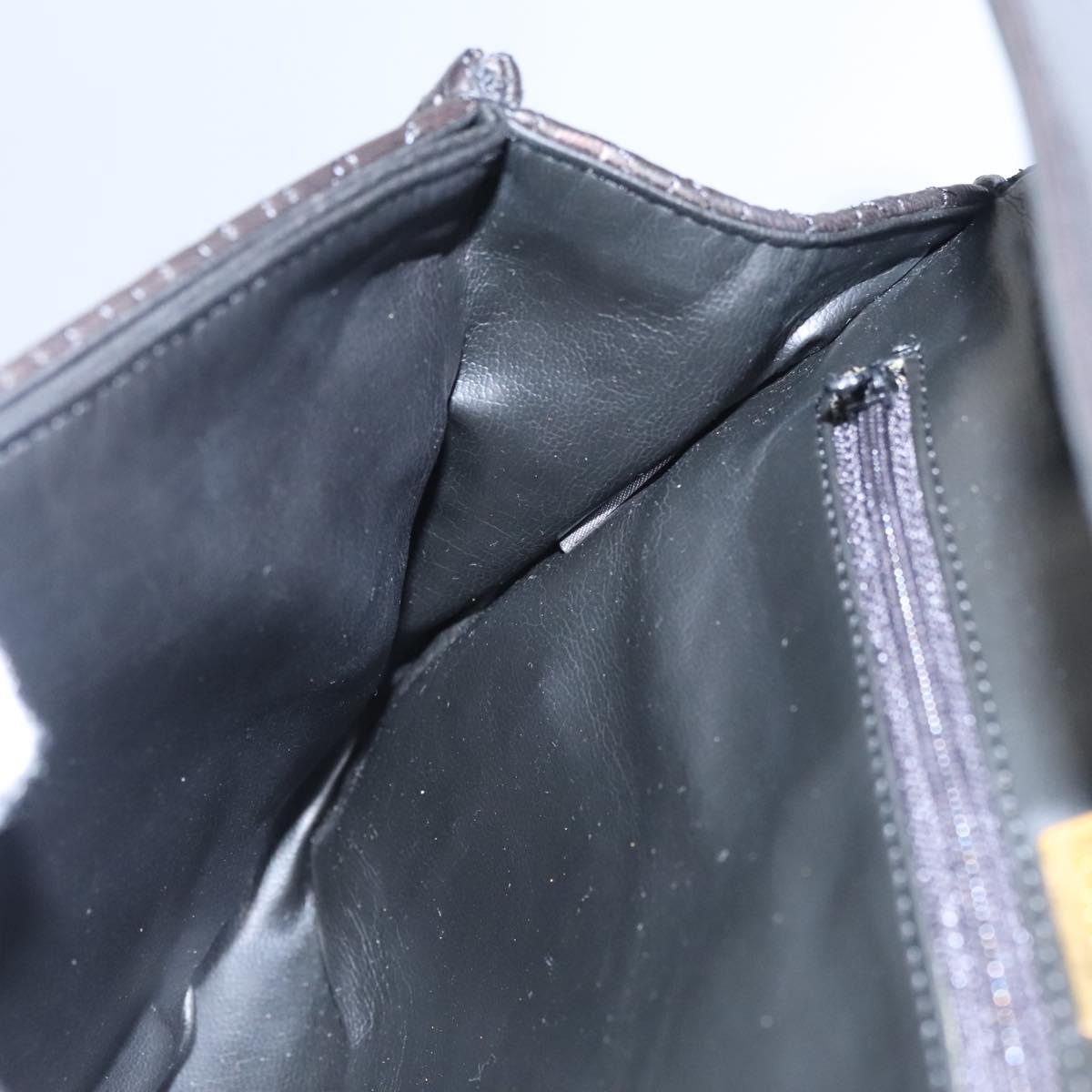 BALLY Quilted Chain Shoulder Bag Leather Black Auth 109809