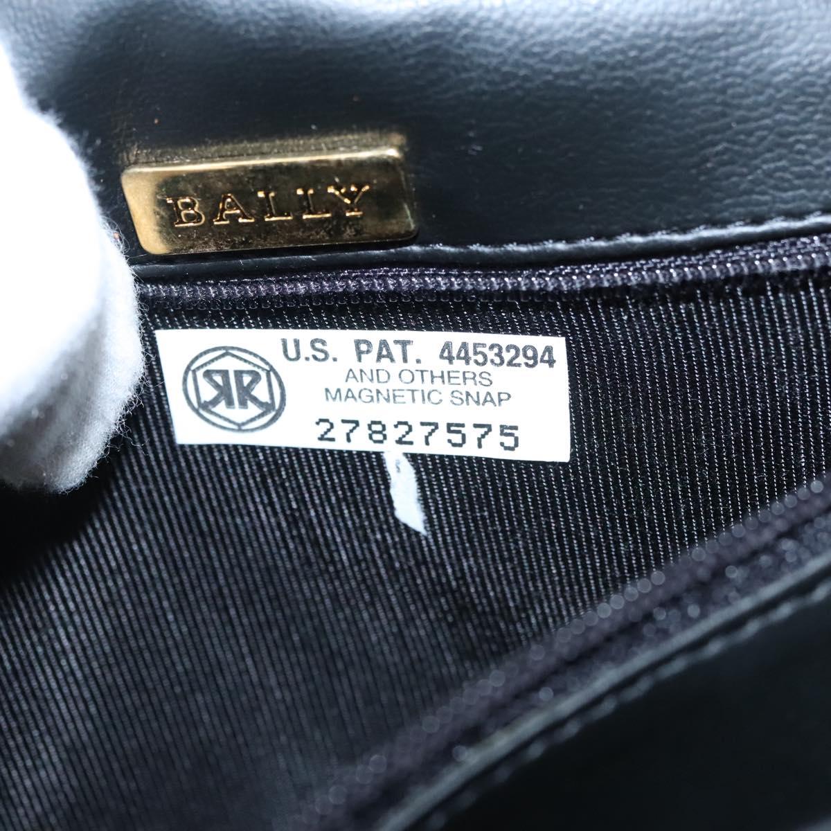 BALLY Quilted Chain Shoulder Bag Leather Black Auth 109809