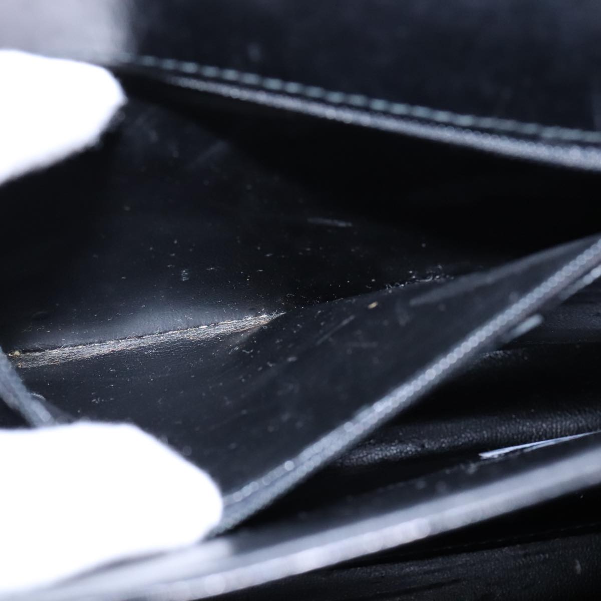 Salvatore Ferragamo Gancini Hand Bag Leather 2way Black Gold Auth 109838