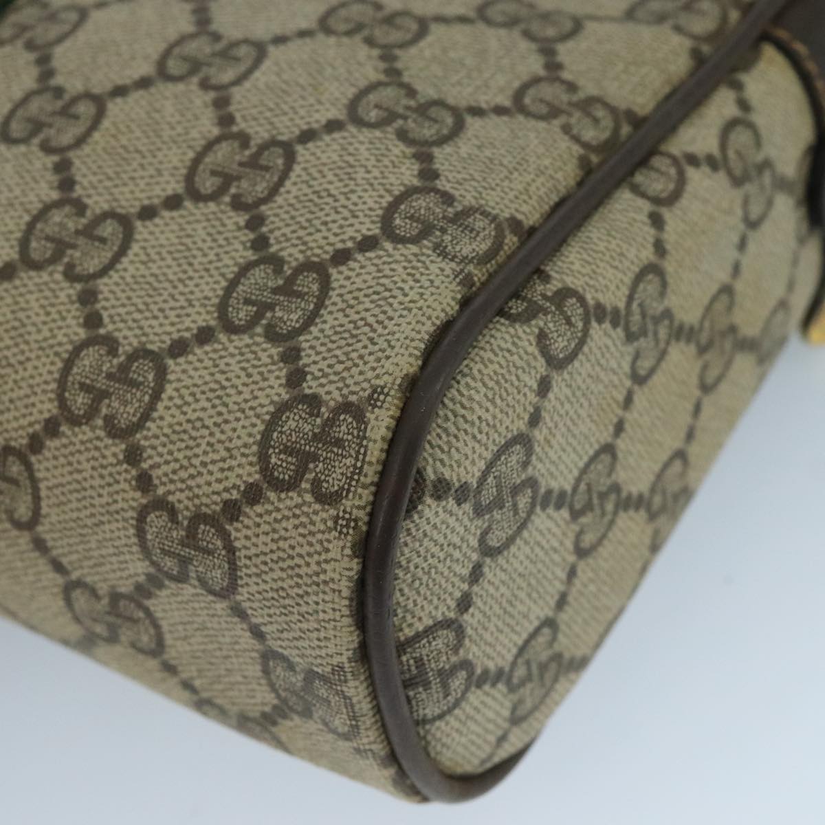 GUCCI GG Supreme Web Sherry Line Clutch Bag PVC Beige 32 014 3553 Auth 109848