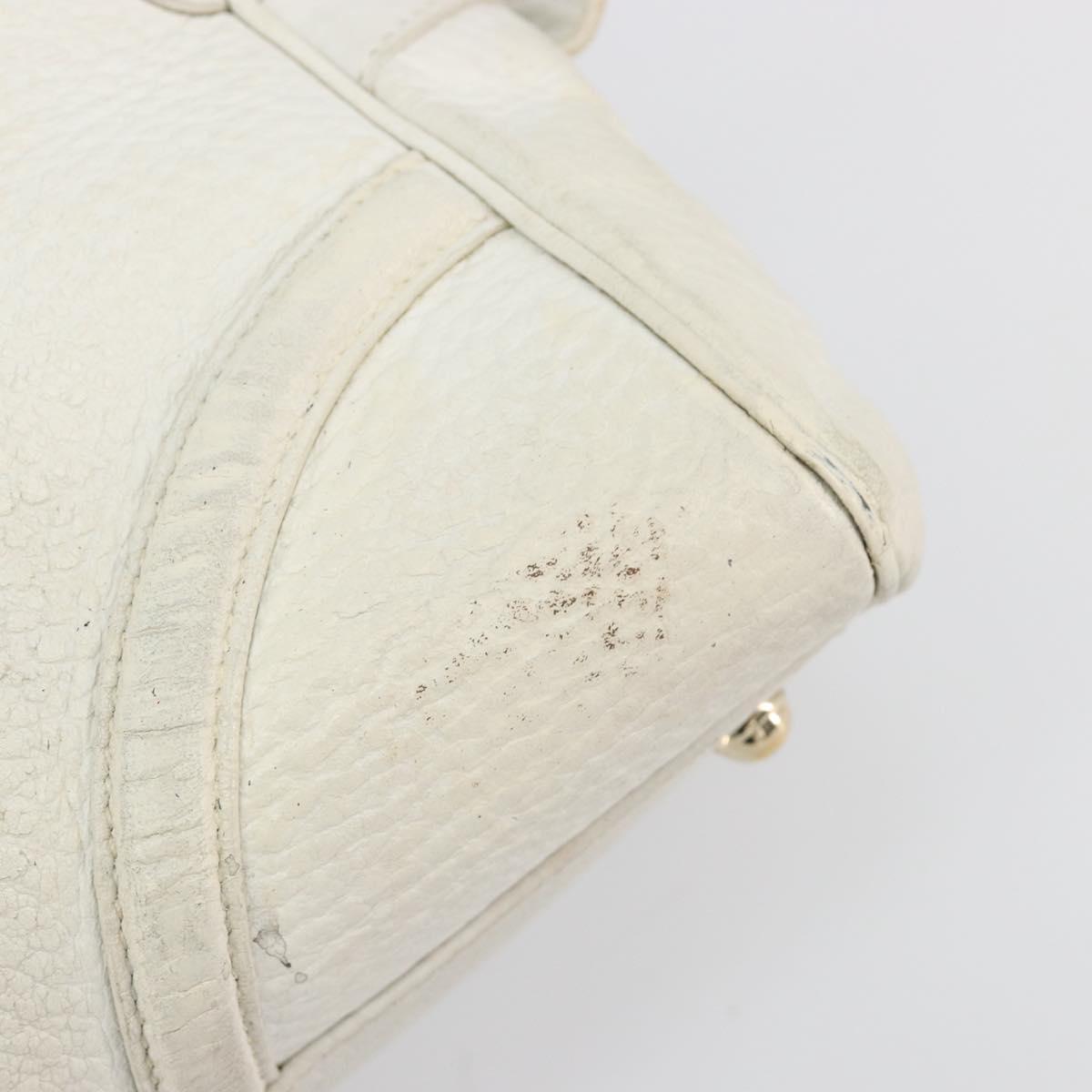 GUCCI Sherry Line Hand Bag Leather White Red Navy Auth 109855