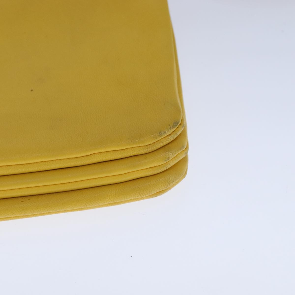 CELINE Trio Shoulder Bag Leather Yellow Gold Auth 109899