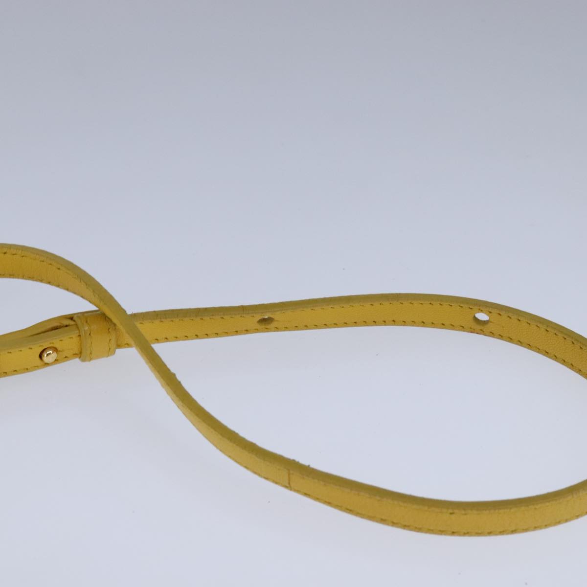 CELINE Trio Shoulder Bag Leather Yellow Gold Auth 109899