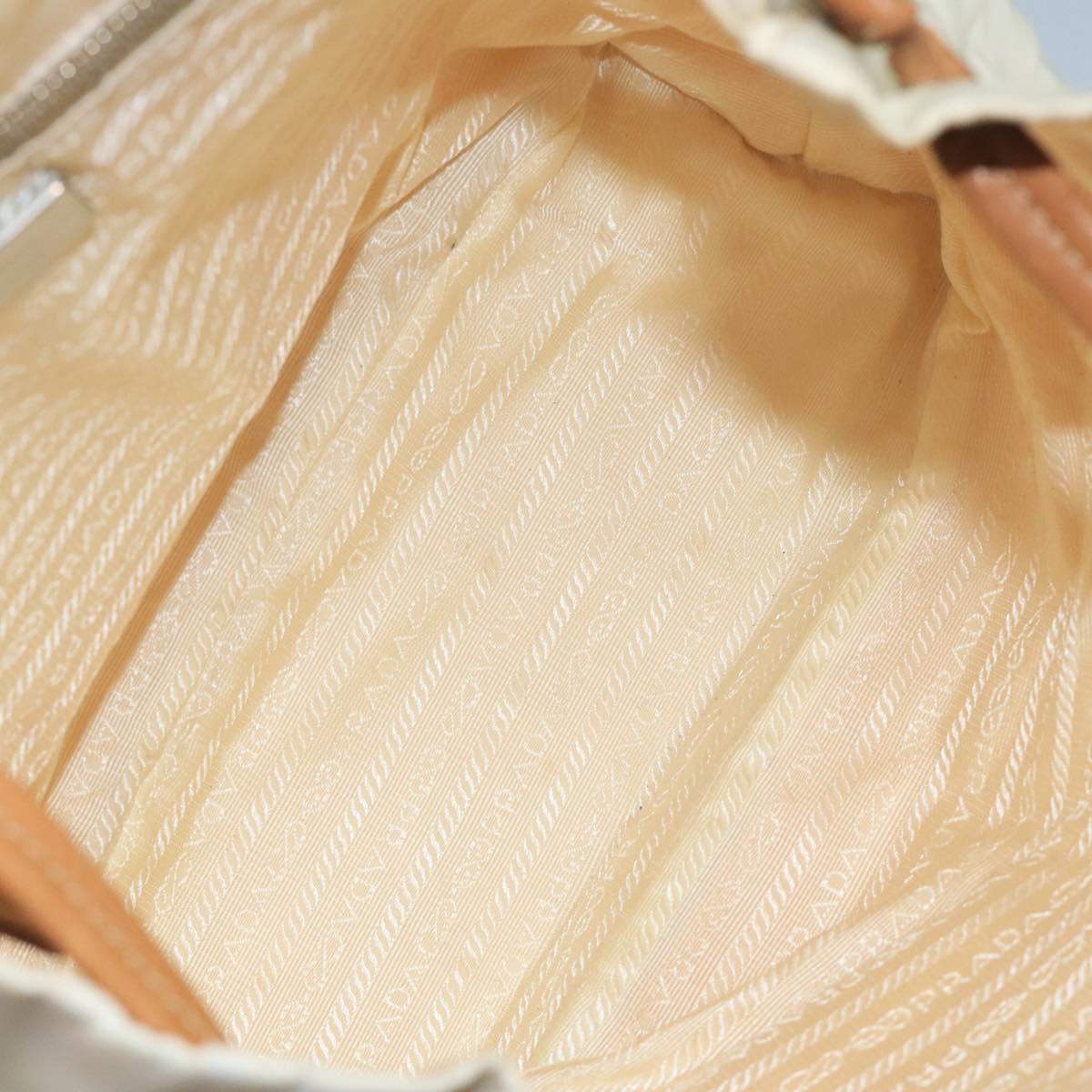 PRADA Shoulder Bag Nylon White Auth 109902