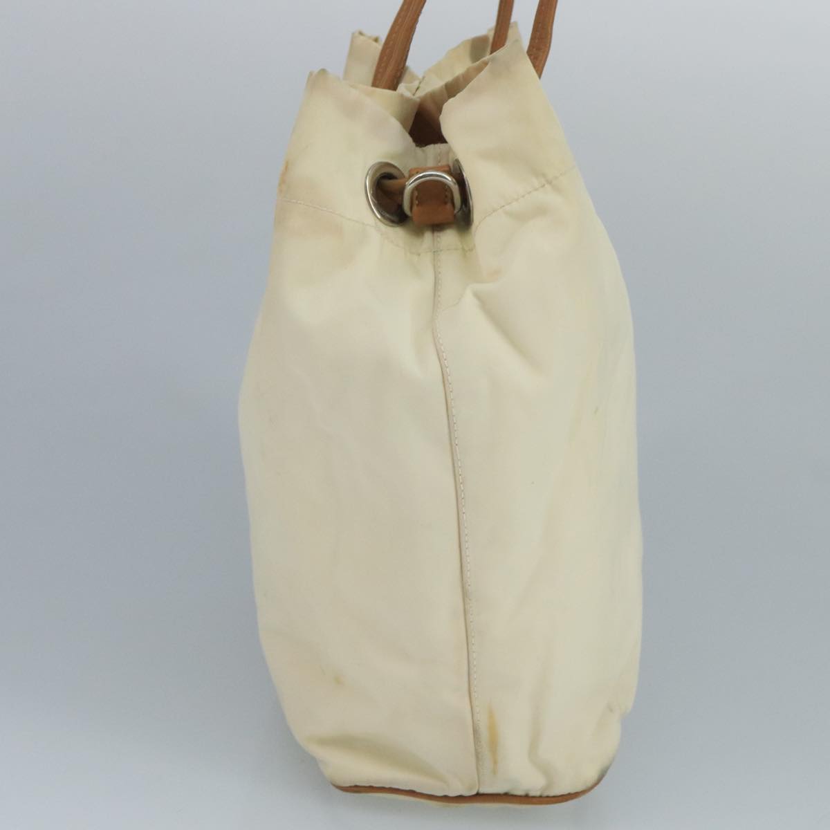 PRADA Shoulder Bag Nylon White Auth 109902