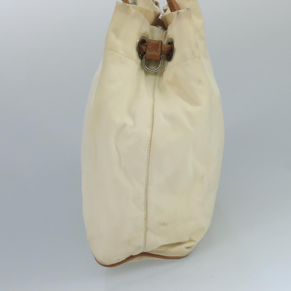 PRADA Shoulder Bag Nylon White Auth 109902