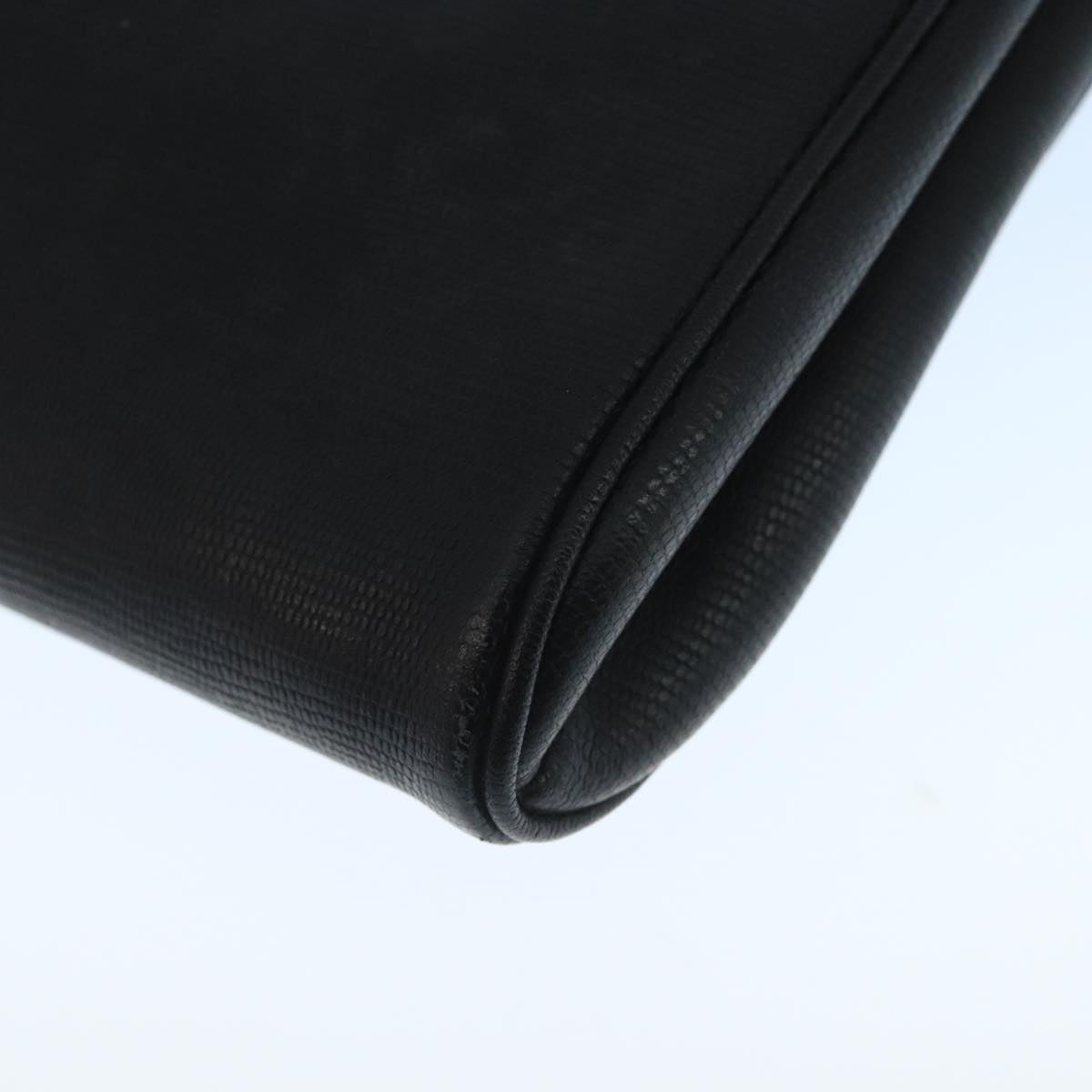 CELINE Shoulder Bag Leather Black Gold Auth 109904