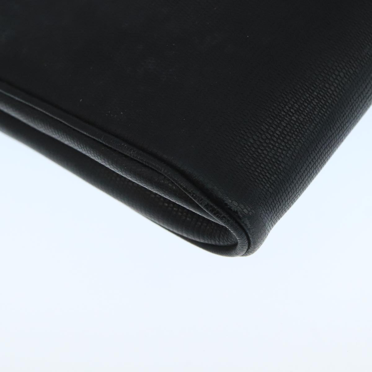 CELINE Shoulder Bag Leather Black Gold Auth 109904