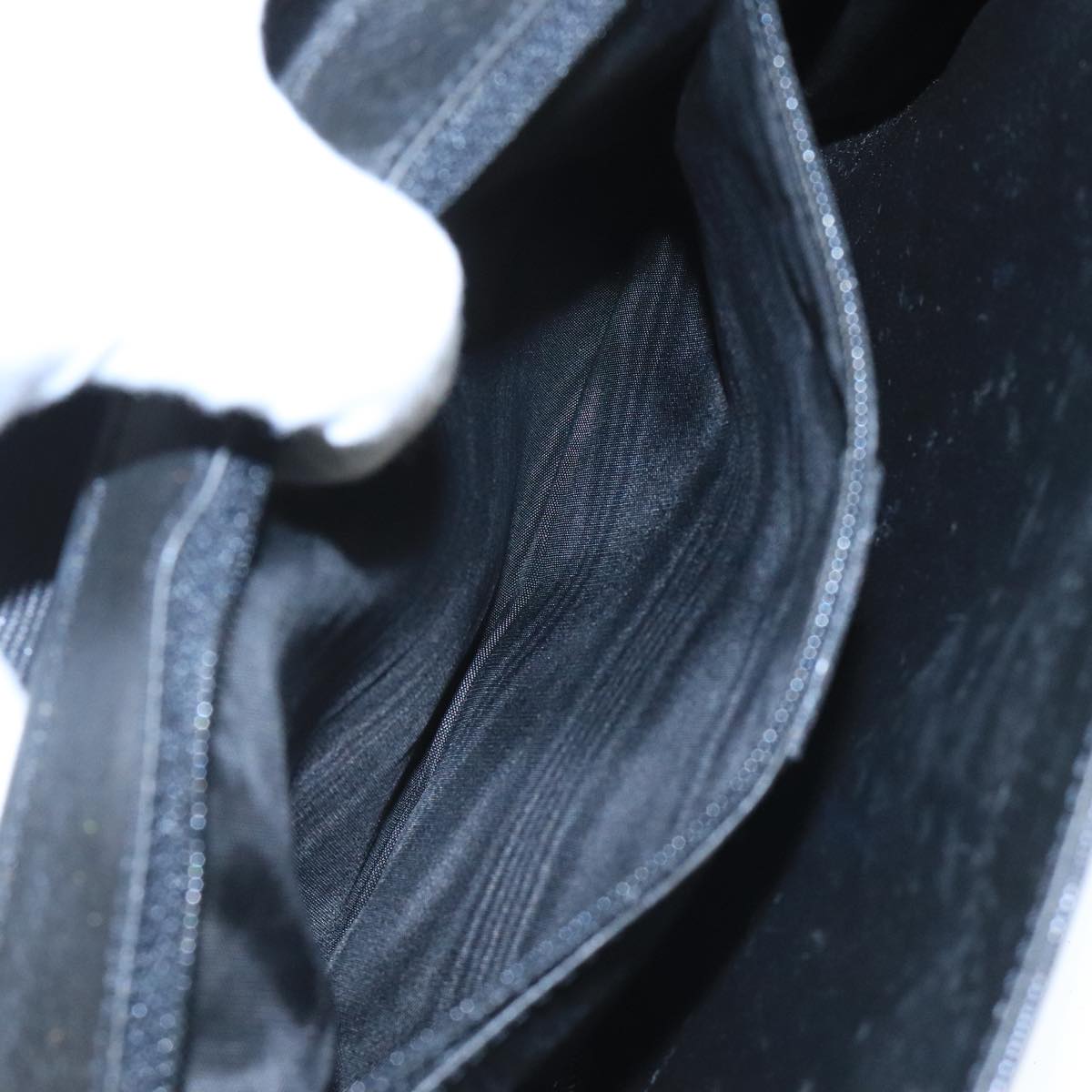 CELINE Shoulder Bag Leather Black Gold Auth 109904