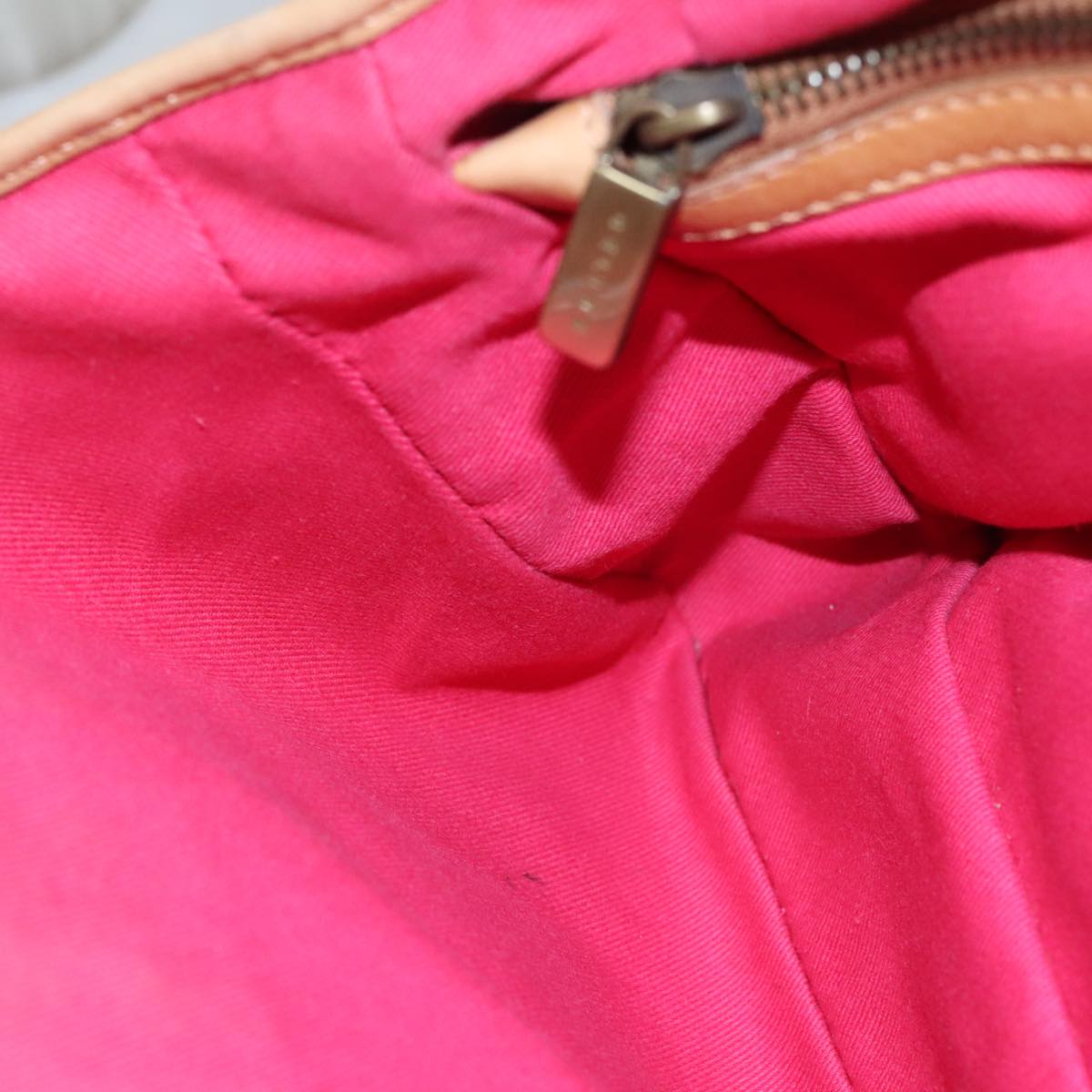 CELINE C Macadam Canvas Boogie bag Hand Bag Pink Auth 109991