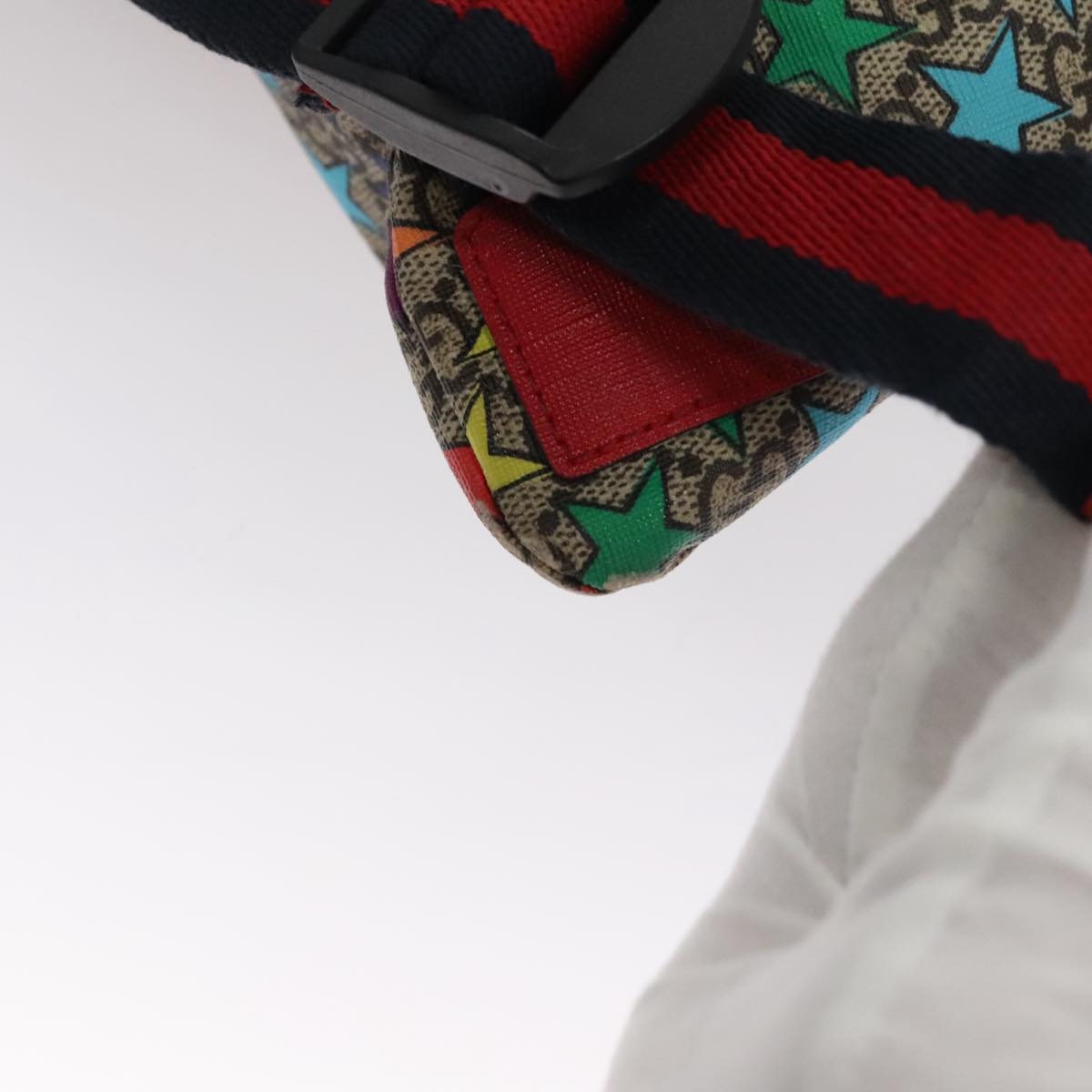 GUCCI GG Supreme Sherry Line Backpack PVC Beige Rainbow 550775 Auth 109993V