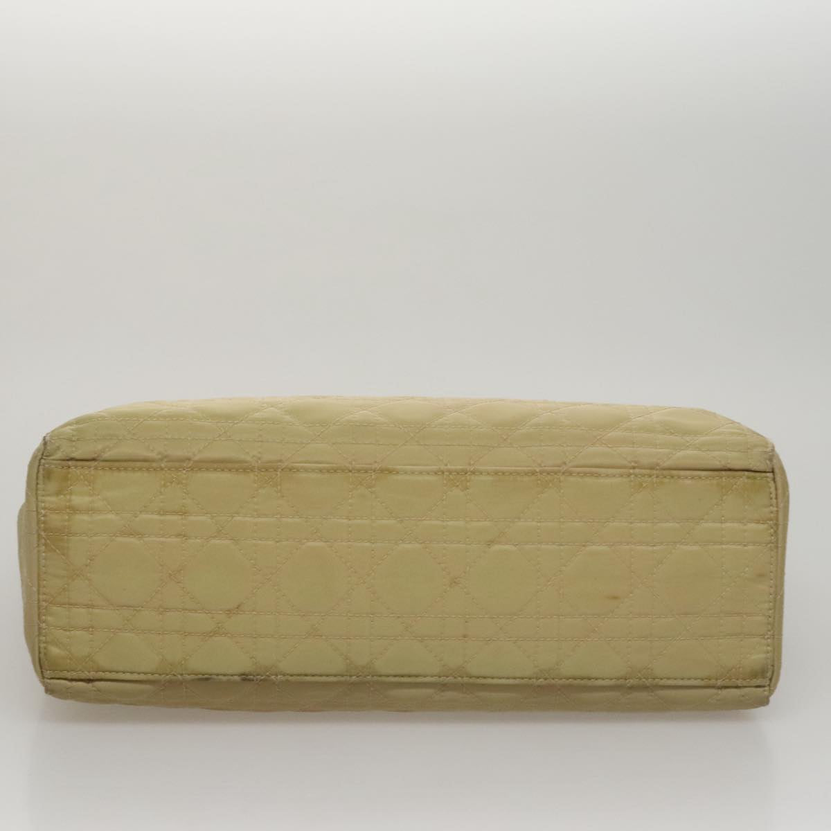 Christian Dior Canage Hand Bag Nylon Beige Silver Auth 109994