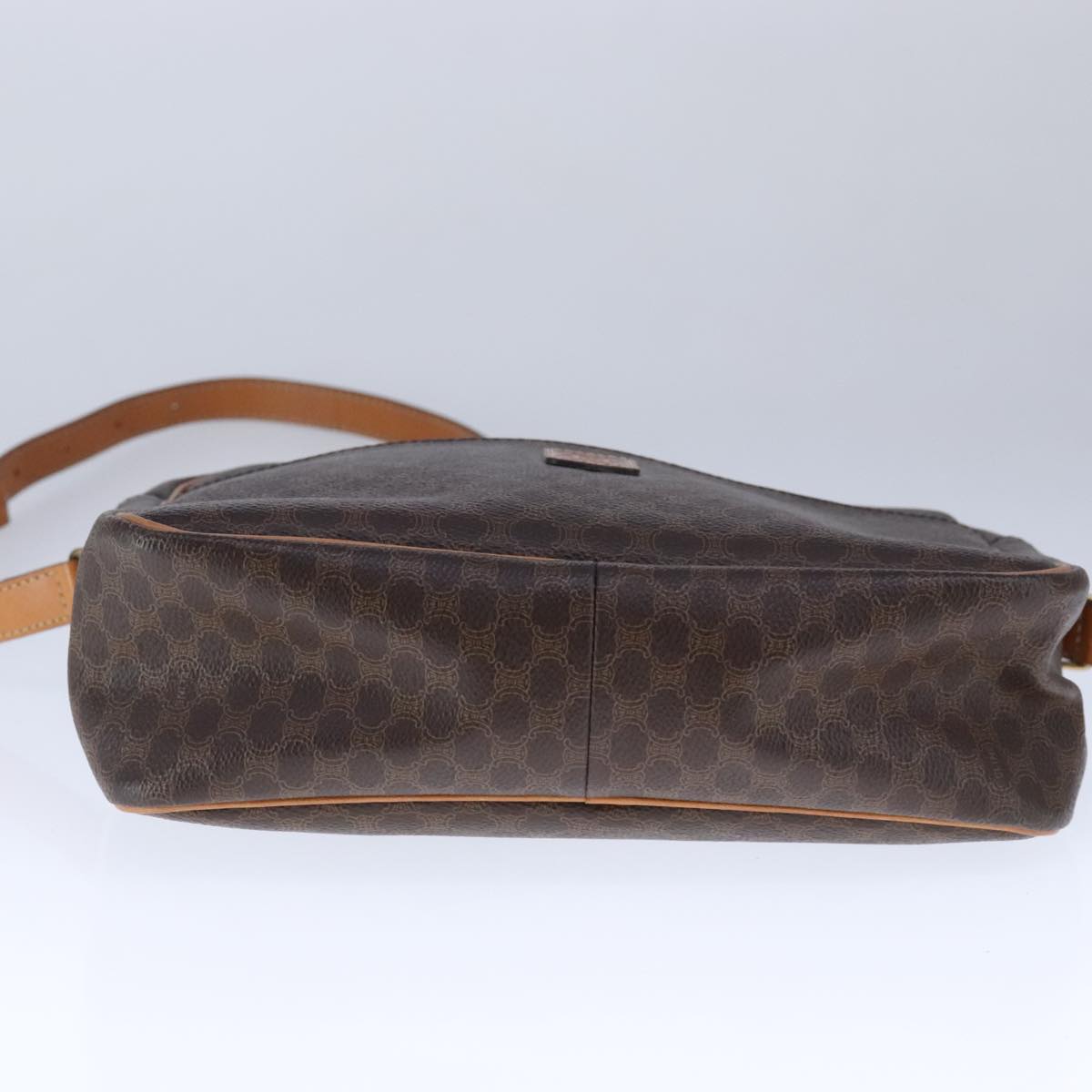 CELINE Macadam Canvas Shoulder Bag PVC Leather Brown Auth 109996