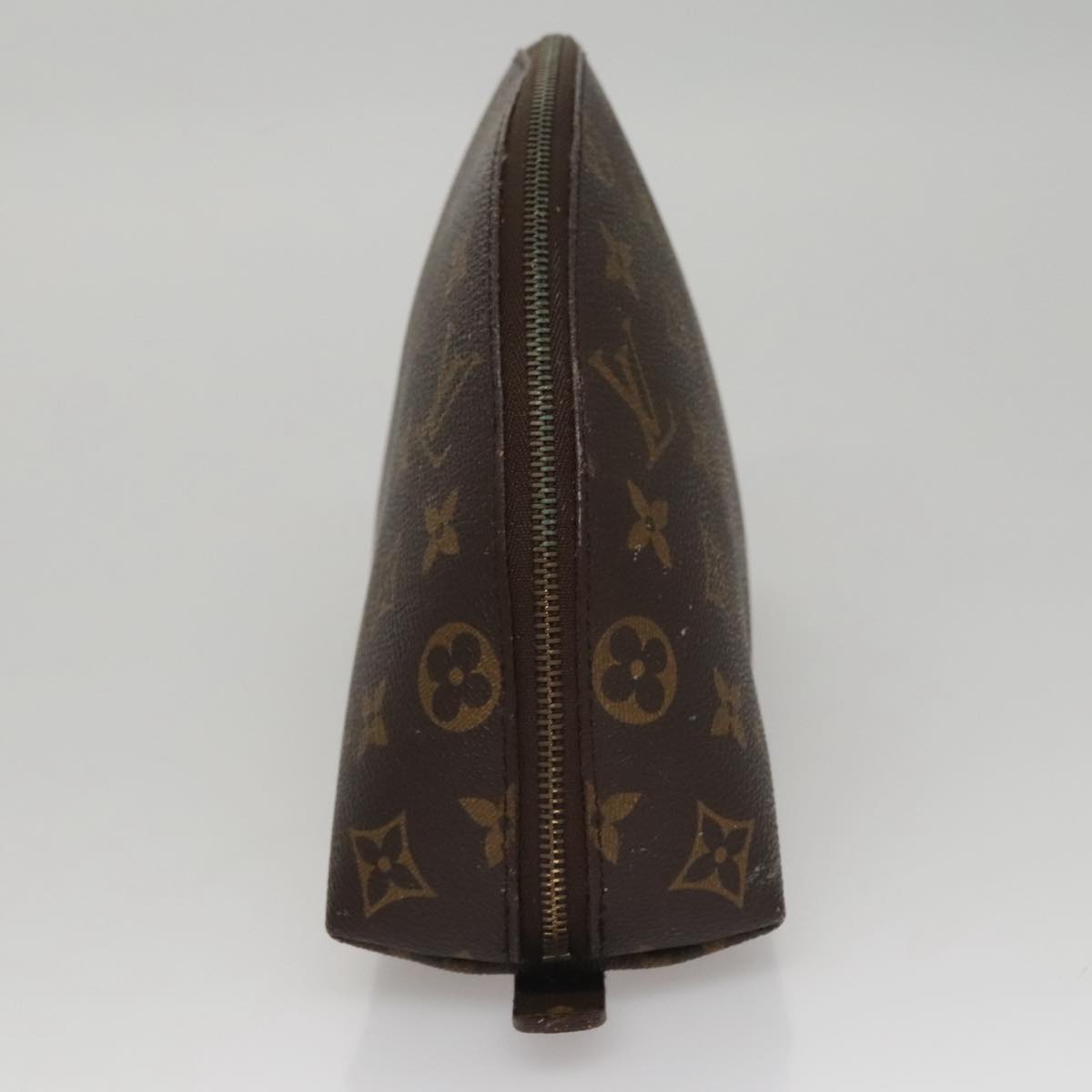 LOUIS VUITTON Monogram Trousse Demi Ronde Cosmetic Pouch M47520 LV Auth 109998