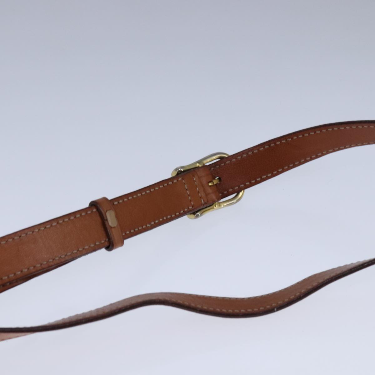 CELINE Macadam Canvas Circle Shoulder Bag Beige Auth 110010