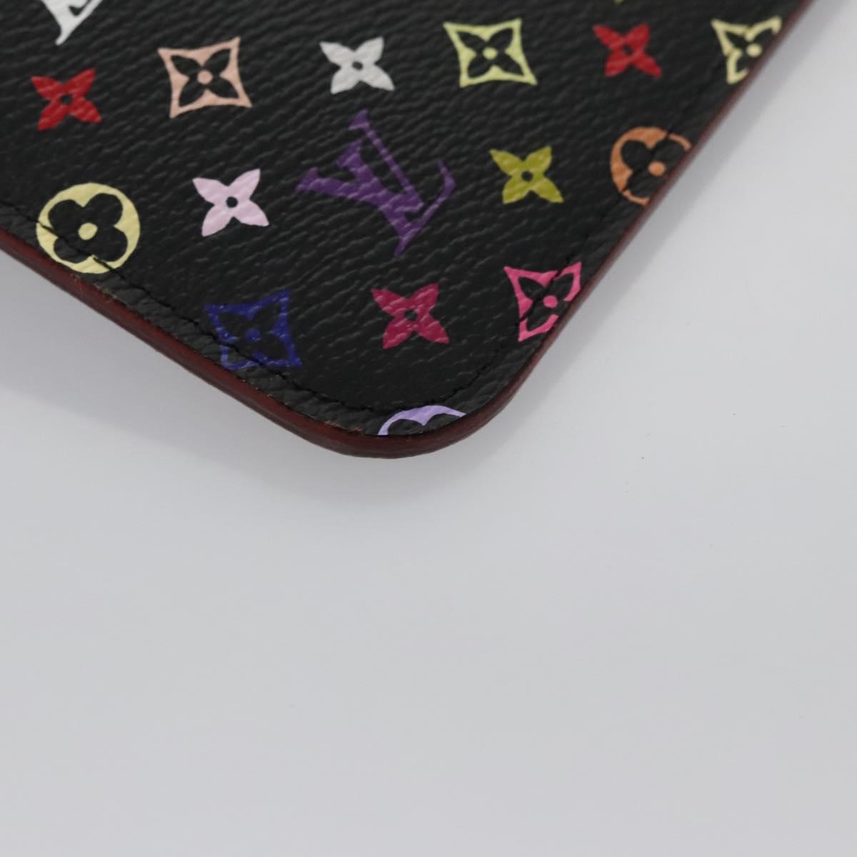LOUIS VUITTON Multicolor Pochette Cles NM Coin Purse Black M93735 Auth 110059AM