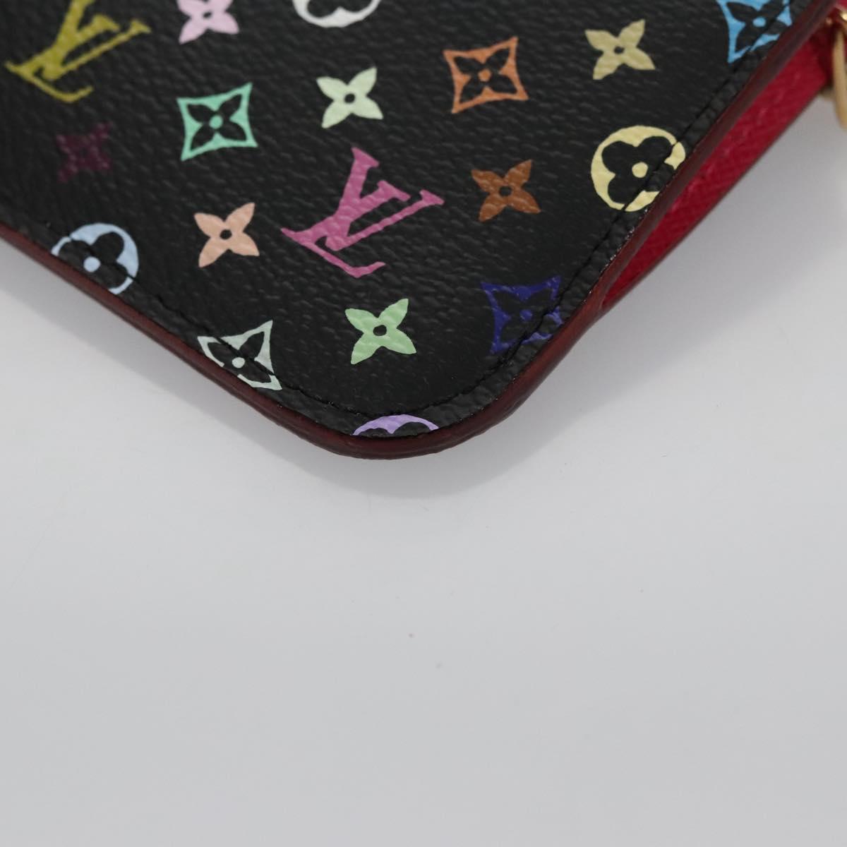 LOUIS VUITTON Multicolor Pochette Cles NM Coin Purse Black M93735 Auth 110059SAM
