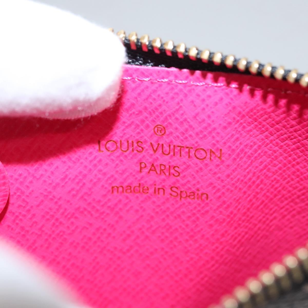 LOUIS VUITTON Multicolor Pochette Cles NM Coin Purse Black M93735 Auth 110059AM
