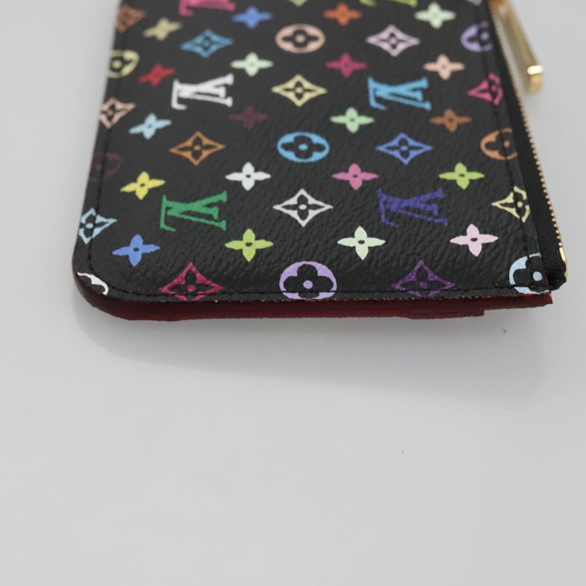 LOUIS VUITTON Multicolor Pochette Cles NM Coin Purse Black M93735 Auth 110059SAM