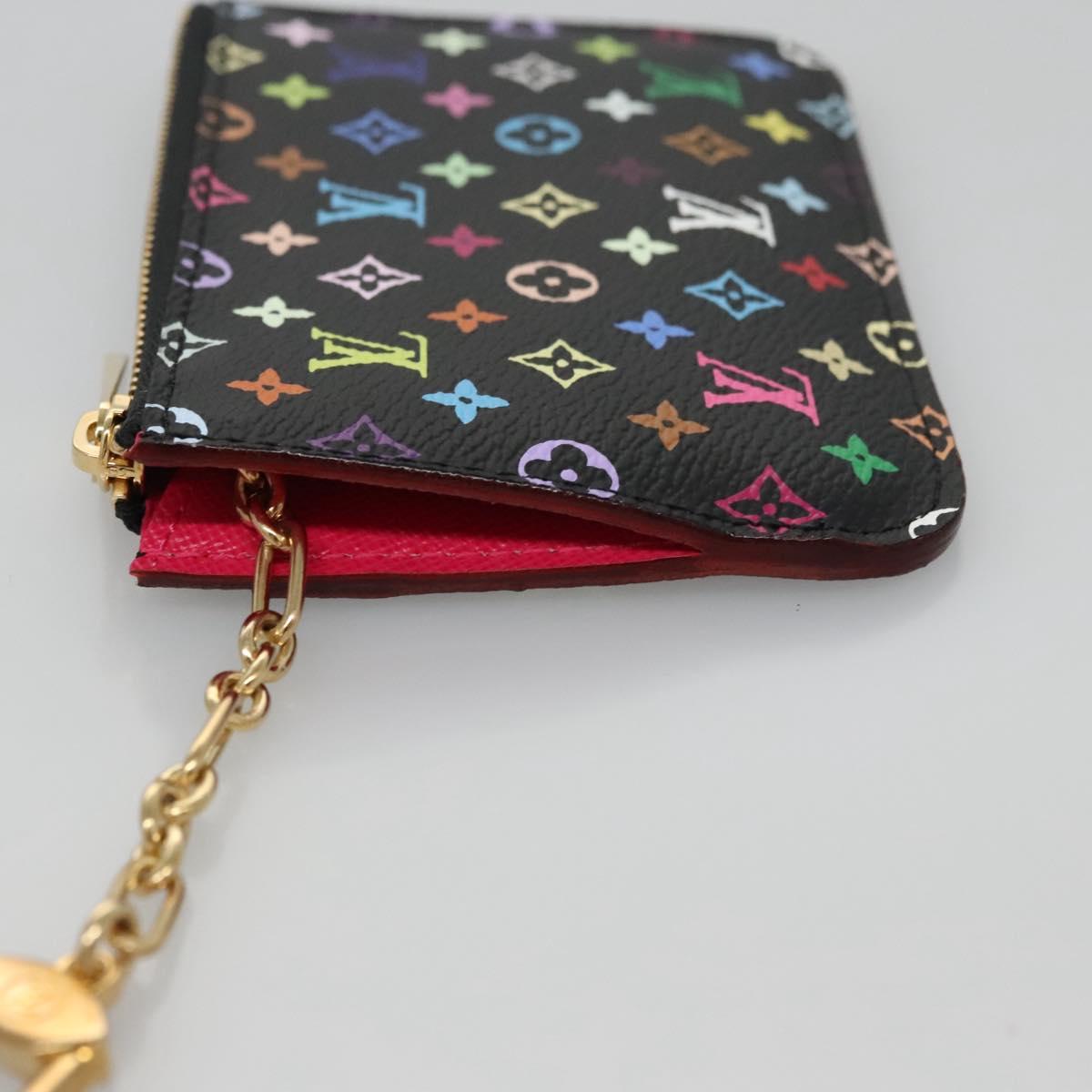 LOUIS VUITTON Multicolor Pochette Cles NM Coin Purse Black M93735 Auth 110059SAM