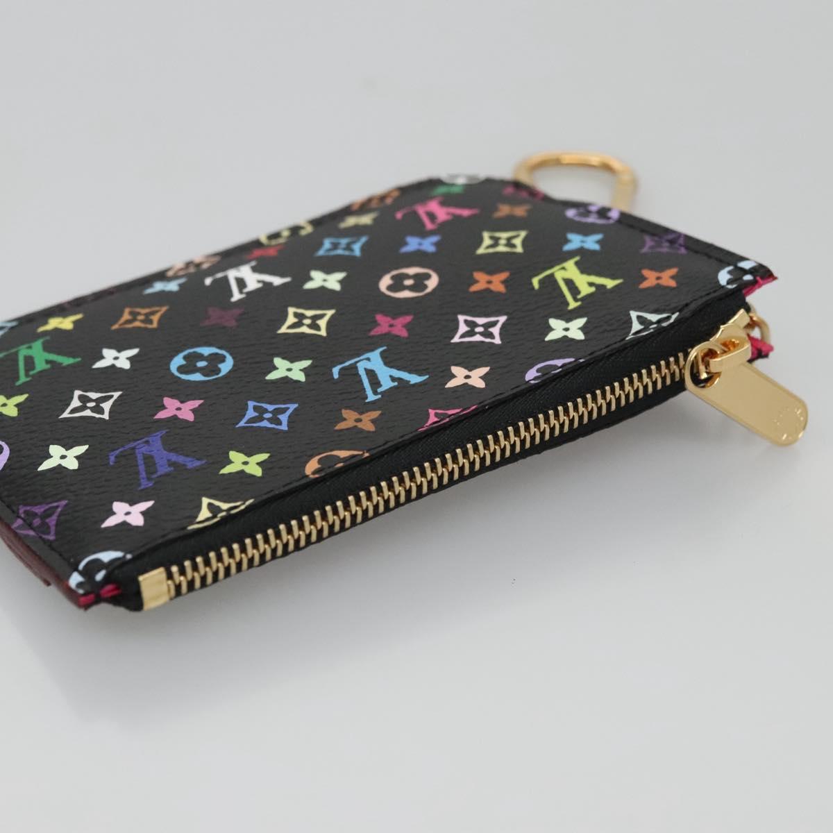 LOUIS VUITTON Multicolor Pochette Cles NM Coin Purse Black M93735 Auth 110059AM