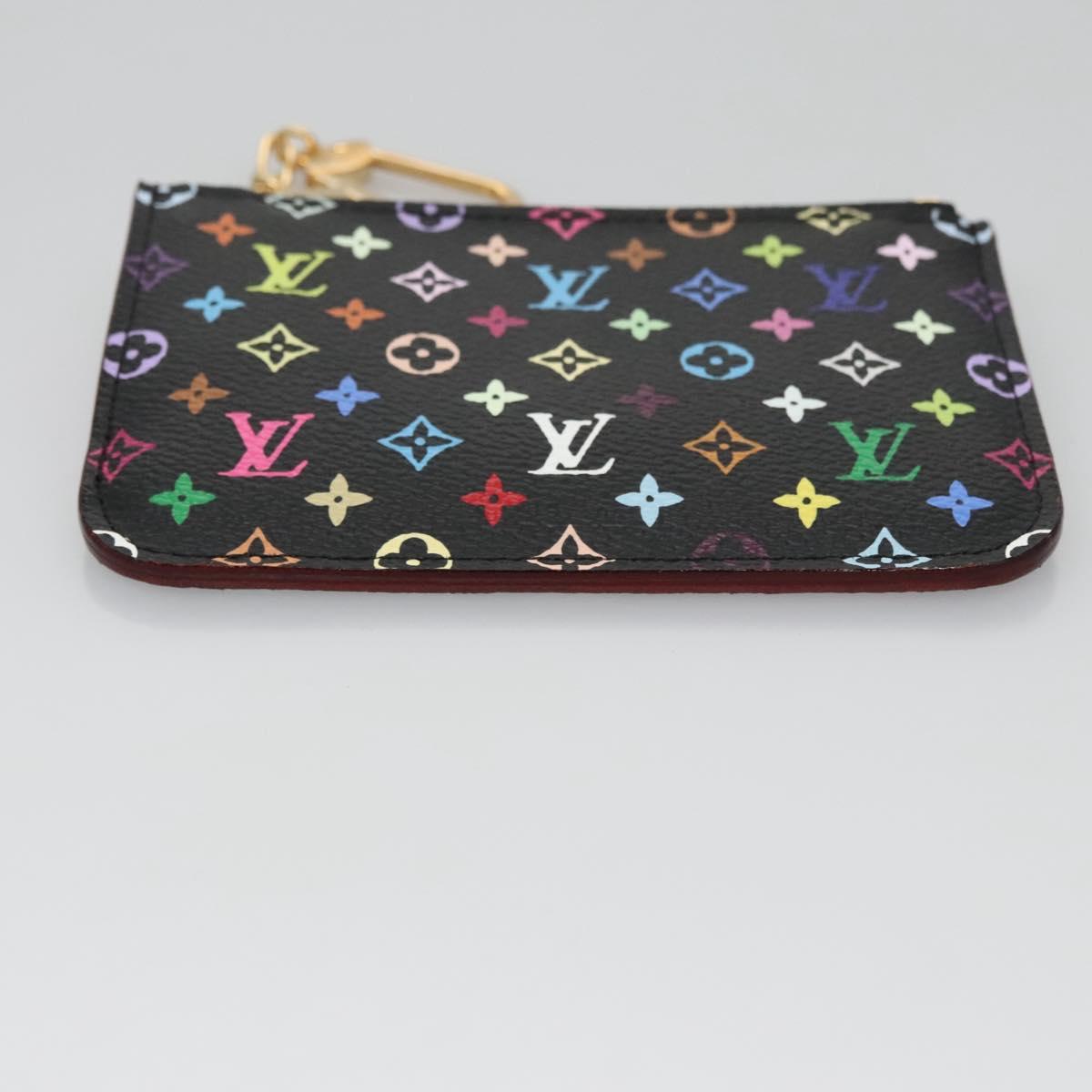 LOUIS VUITTON Multicolor Pochette Cles NM Coin Purse Black M93735 Auth 110059SAM