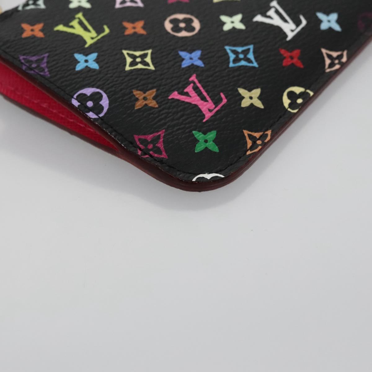 LOUIS VUITTON Multicolor Pochette Cles NM Coin Purse Black M93735 Auth 110059AM