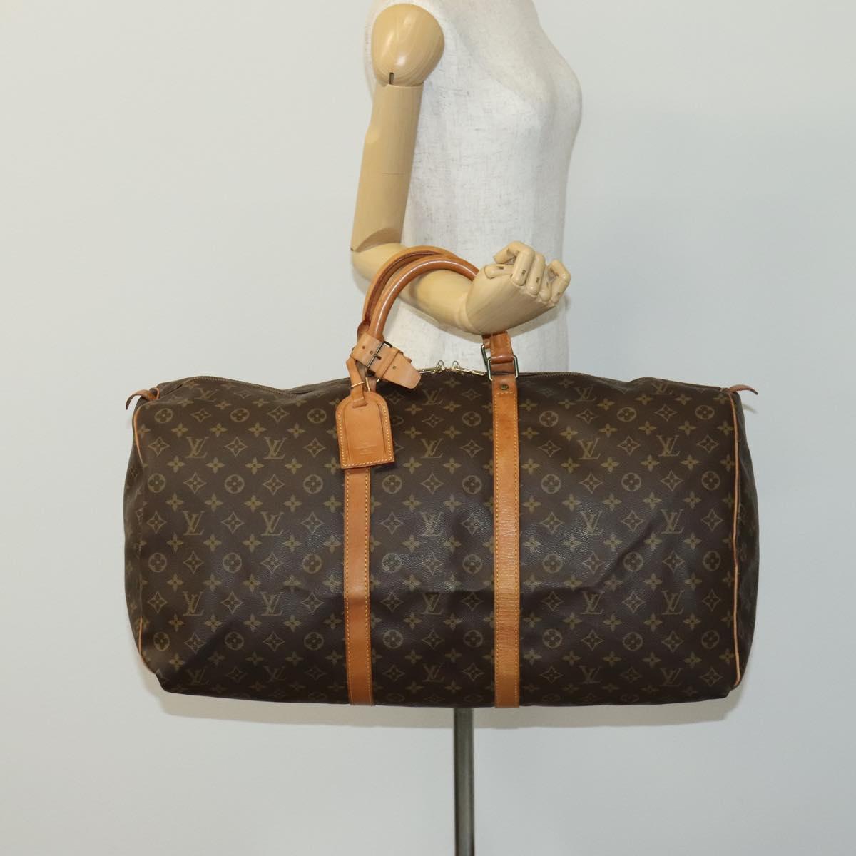 LOUIS VUITTON Monogram Keepall 60 Boston Bag M41422 LV Auth 110096