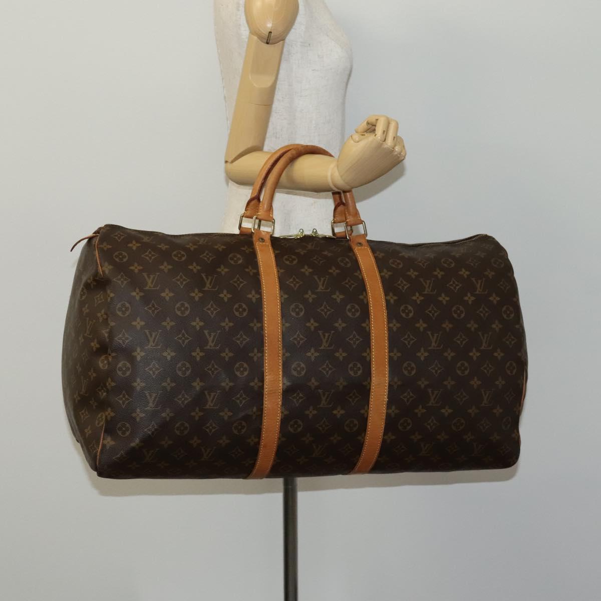 LOUIS VUITTON Monogram Keepall 60 Boston Bag M41422 LV Auth 110100