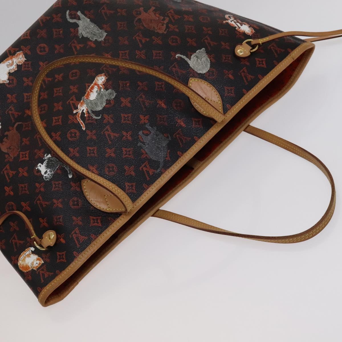 LOUIS VUITTON Catgram Neverfull MM Tote Bag M44441 LV Auth 110104A