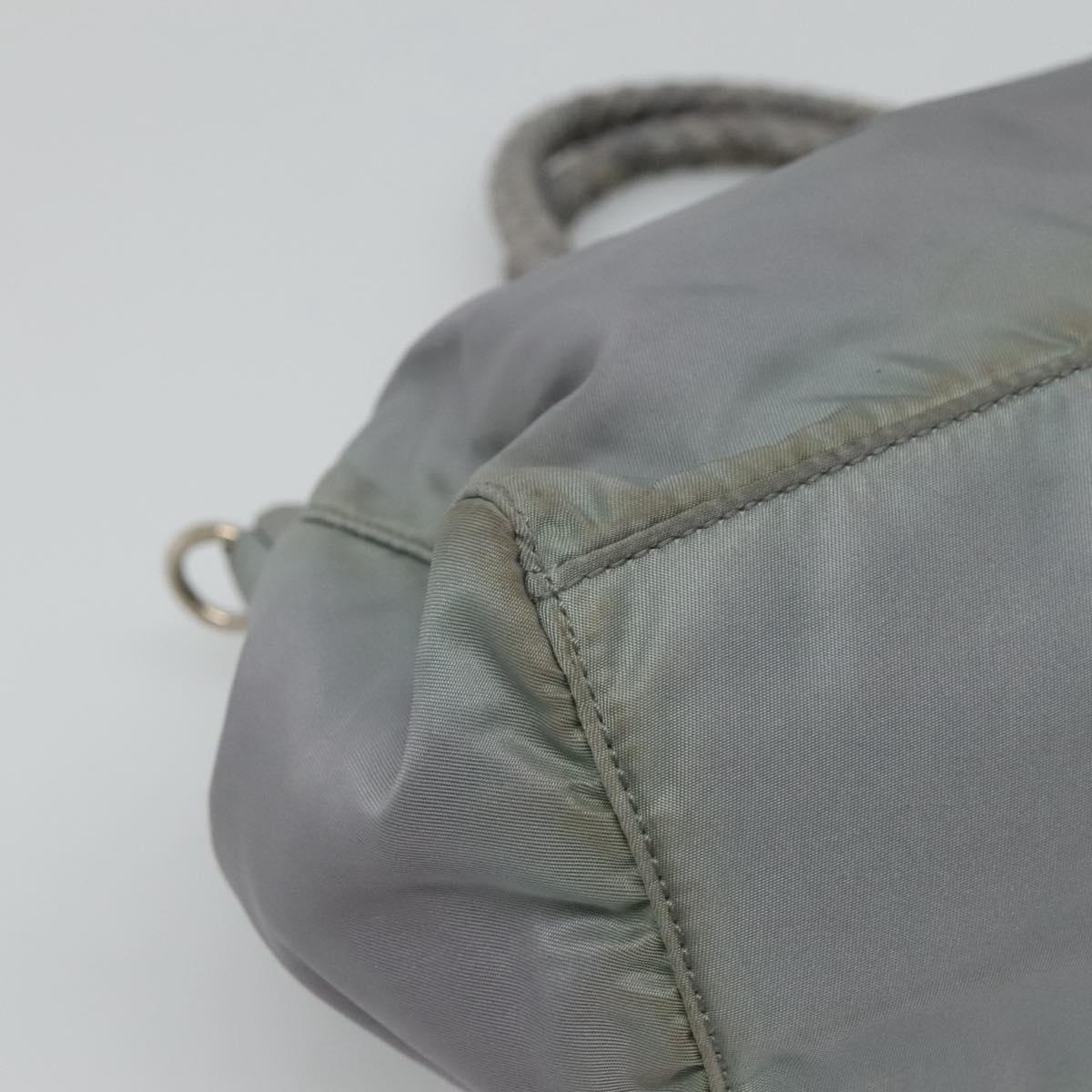 PRADA Hand Bag Nylon 2way Gray Auth 110159
