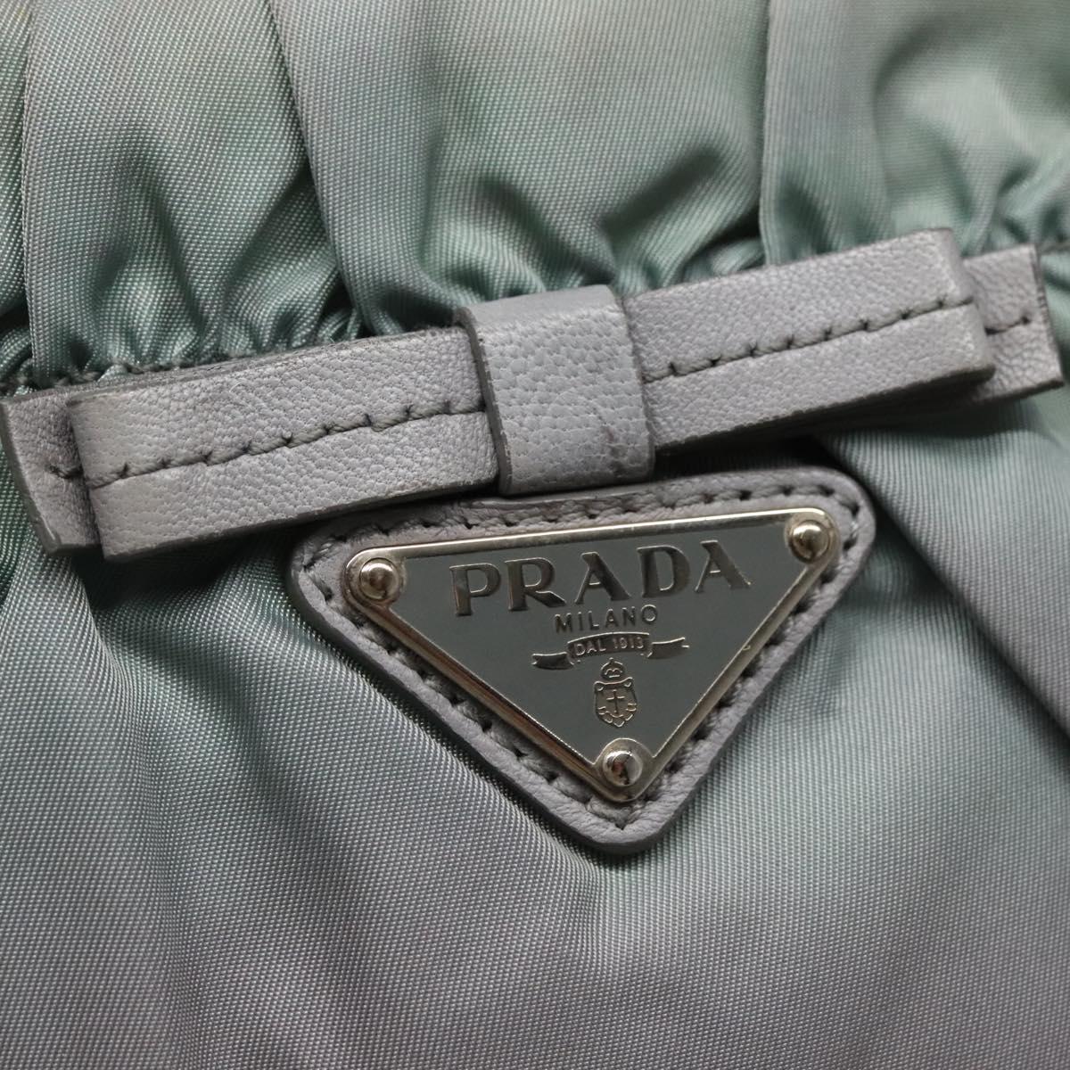 PRADA Hand Bag Nylon 2way Gray Auth 110159