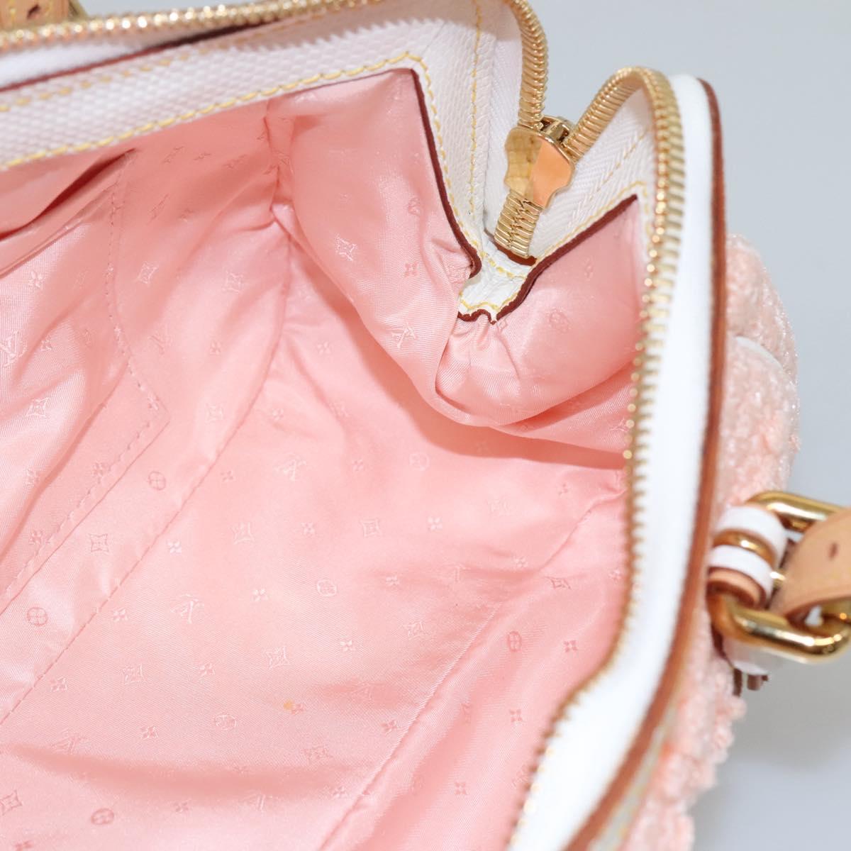 LOUIS VUITTON Limited Edition 2005 Sac Crochet PM Bag Wool Pink LV Auth 110165S