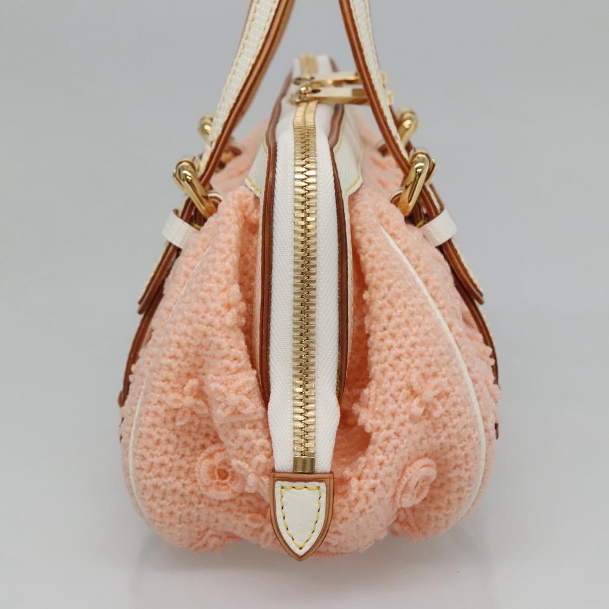 LOUIS VUITTON Limited Edition 2005 Sac Crochet PM Bag Wool Pink LV Auth 110165S