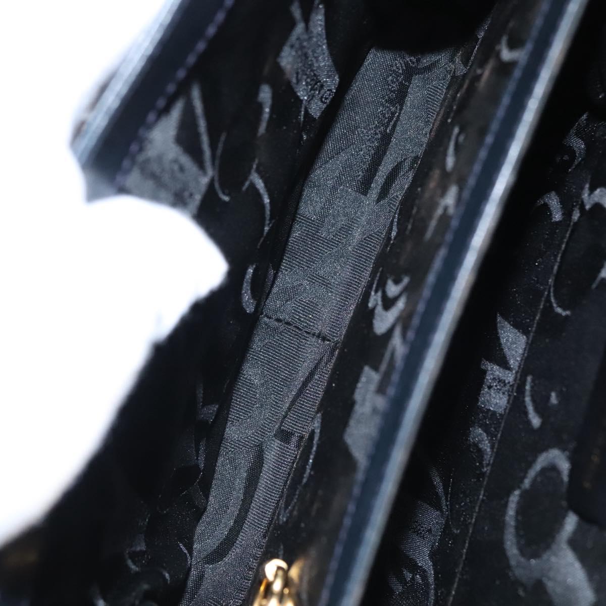 Salvatore Ferragamo Gancini Hand Bag Leather 2way Black Auth 110168