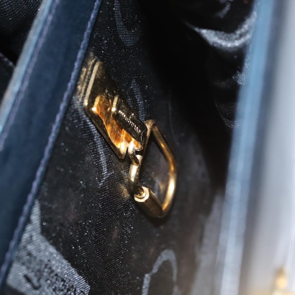 Salvatore Ferragamo Gancini Hand Bag Leather 2way Black Auth 110168