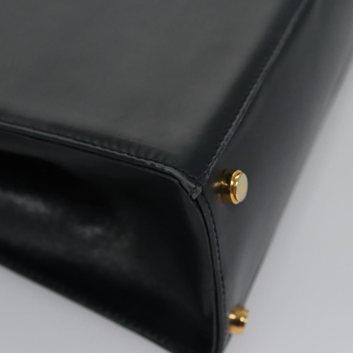 Salvatore Ferragamo Gancini Shoulder Bag Leather Black Auth 110169