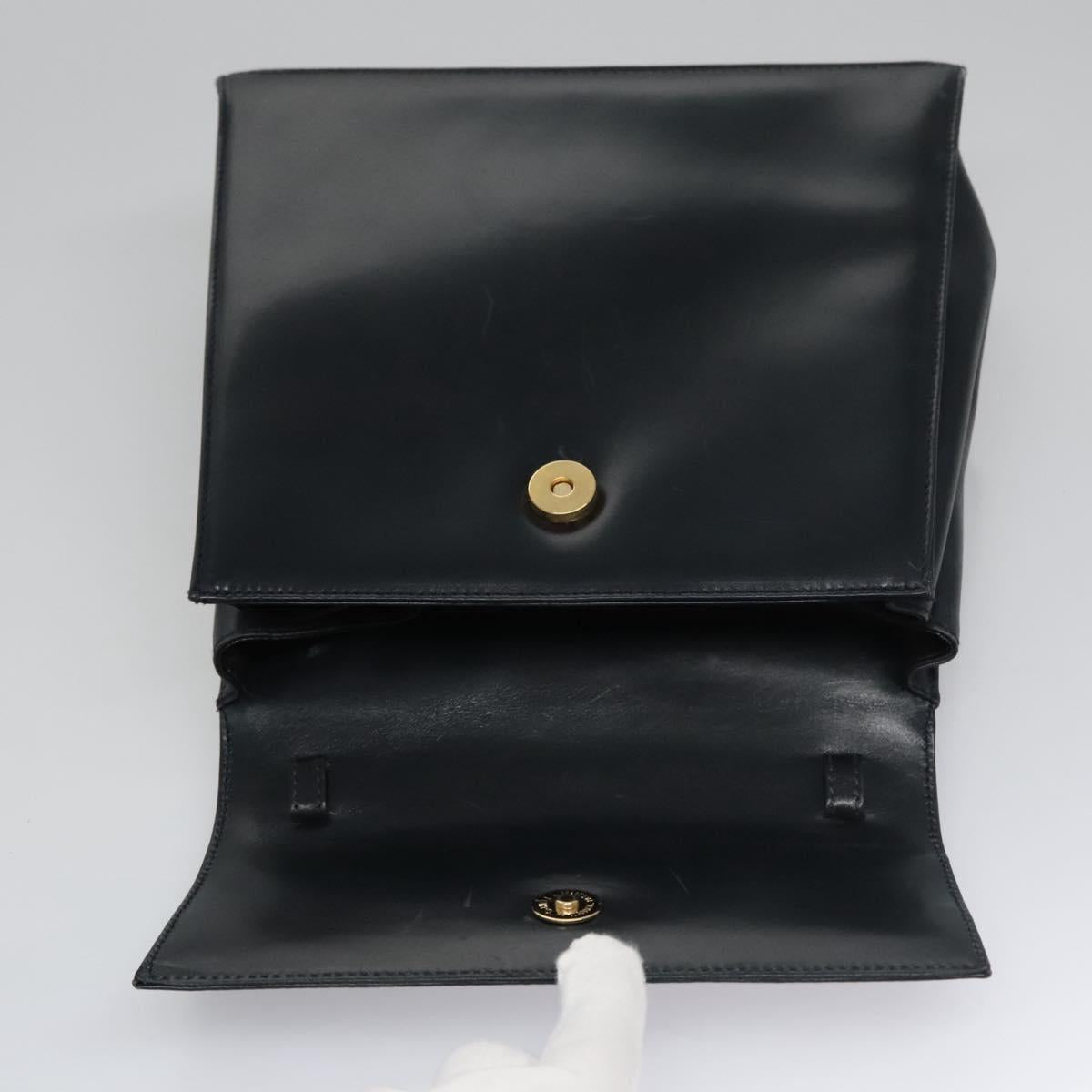 Salvatore Ferragamo Gancini Shoulder Bag Leather Black Auth 110169