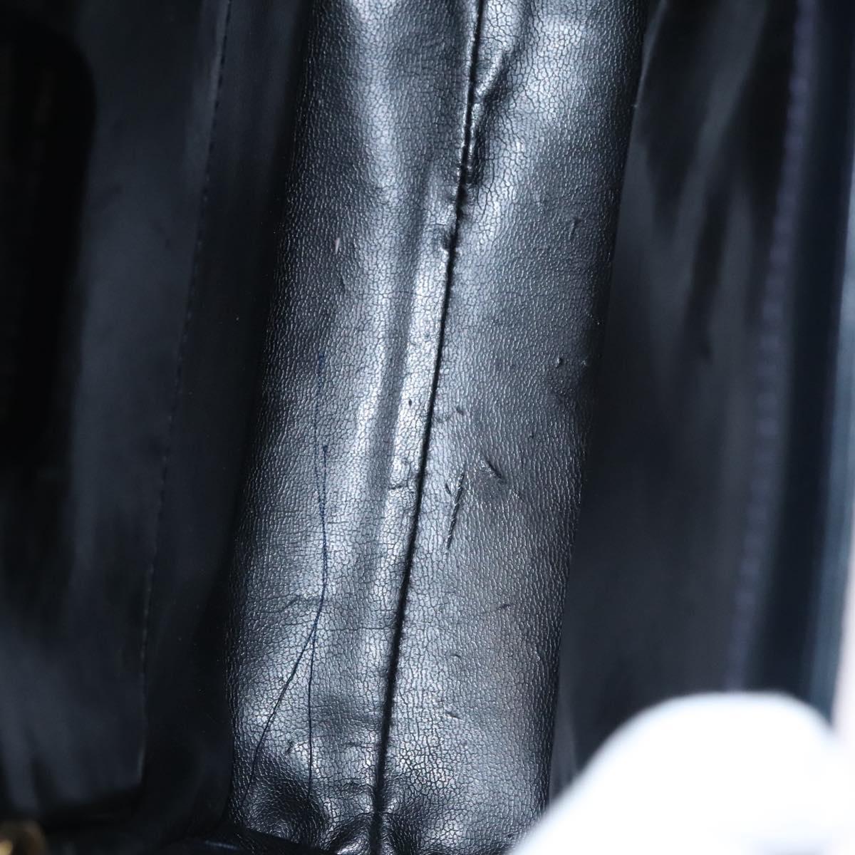 Salvatore Ferragamo Gancini Shoulder Bag Leather Black Auth 110169